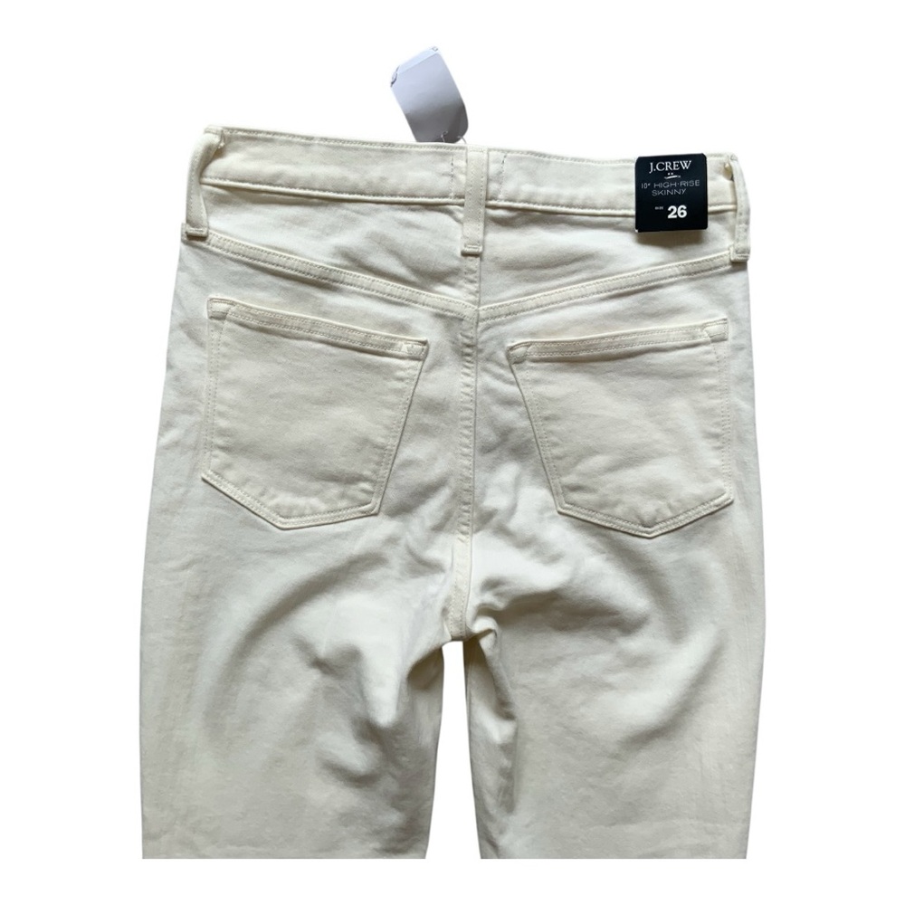 NWT J.Crew Highest-Rise Skinny Jeans in White Denim Sz 26 G1975 - Picture 6 of 10